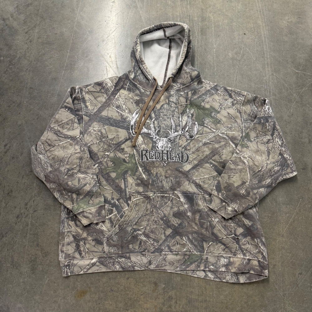 RedHead Mens 2XL Camo Hoodie Deer Skull Graphic HTC Camouflage Sweatshirt